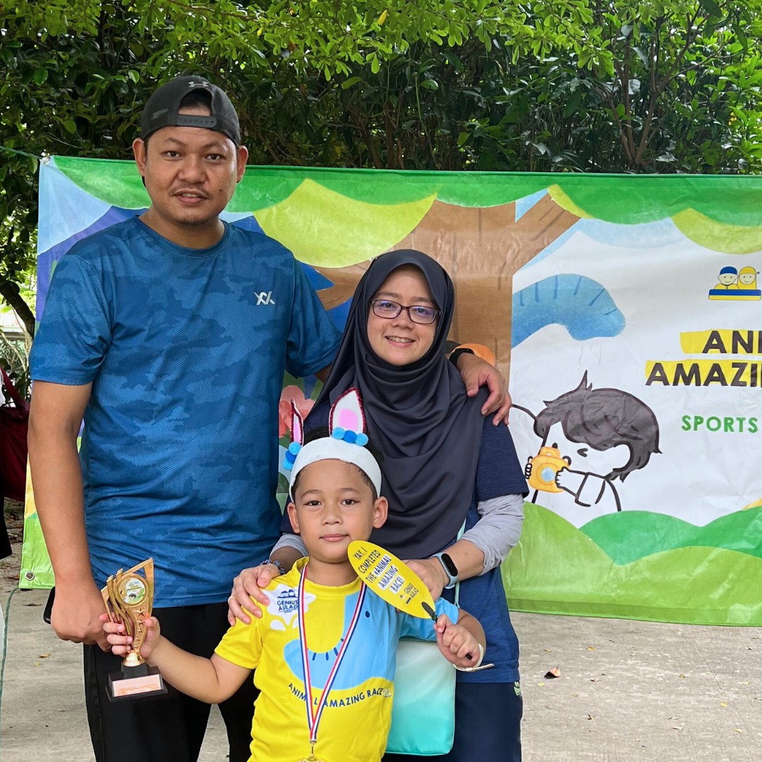 Happy family at slamic kindergarten bangsar